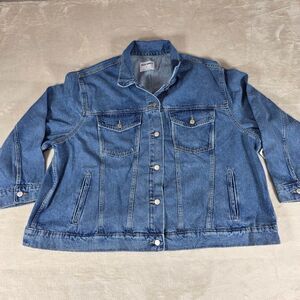 Old Navy WOW Relaxed Classic Denim Jacket Blue 3X Blue Pockets Button Tab Sleeve